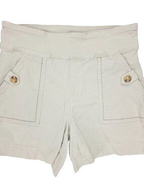 Westbound Chino Shorts Womens 12P Petite Beige Cream Pull On Stretch 4.5" Solid